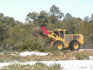 Spiral-blade chopper implement in operation