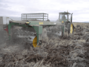 Lawson aerator in operation in sagebrush